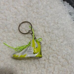 White and Green Shoe Keychain